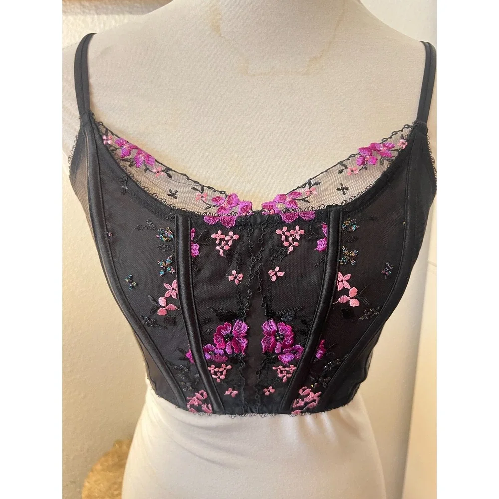 Victorias Secret Womens Black Corset Bustier Bralette Sz S NWT Fairy Sexy Goth‎